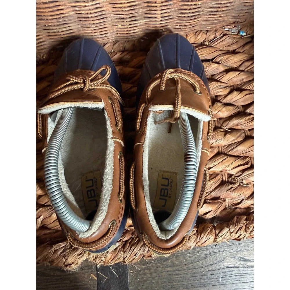 JBU‎ by Jambu Gwen Navy Brown Faux Fur Lined Duck Shoes JB16GWN73 Womens 8M